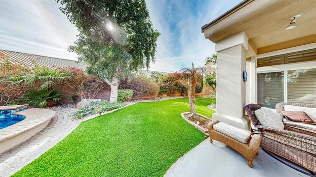 an aerial view of a large and a yard