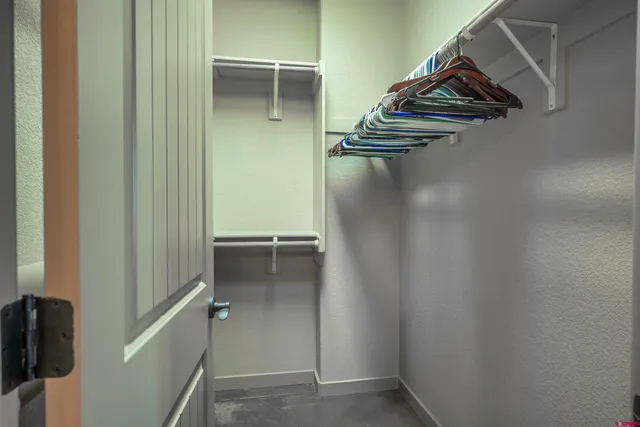 wooden walk in closet