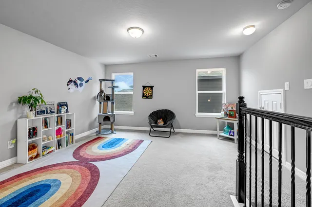 a room with furniture and a table