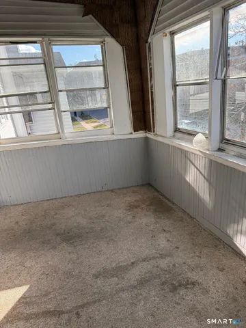 a room with a large window