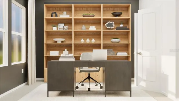 a living room with furniture