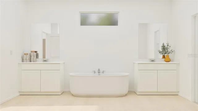a view of a bathtub in a bathroom