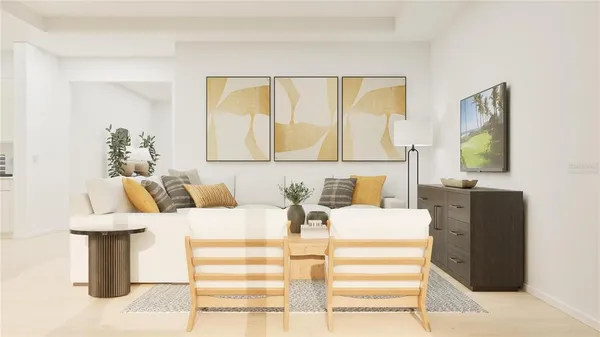 a bedroom with a bed and flat screen tv