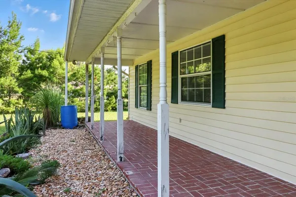 a view of a two door with an outdoor space