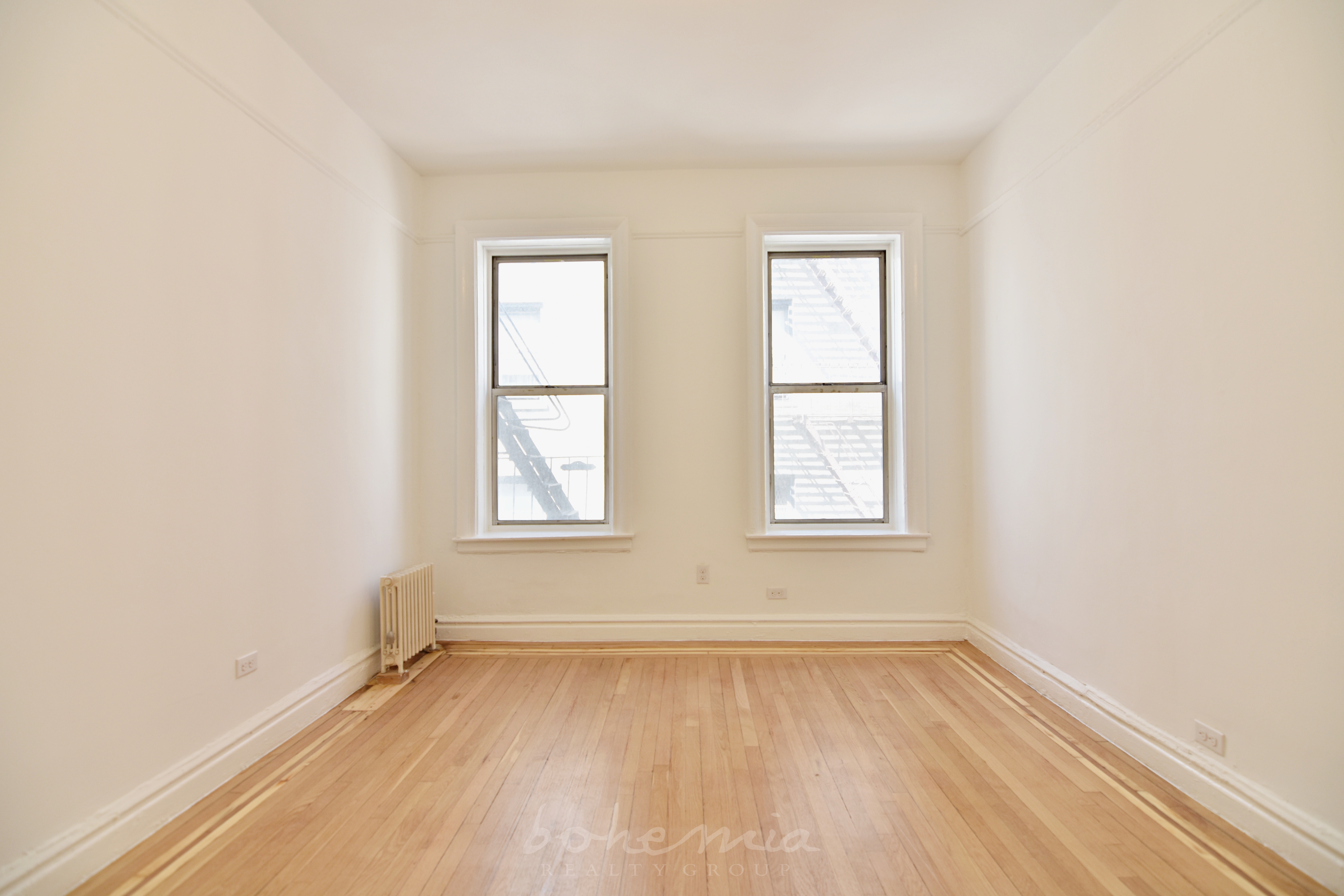 an empty room with a window