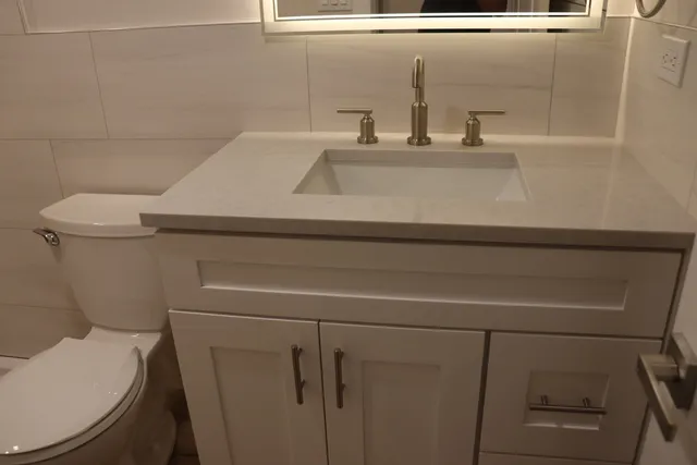 a bathroom with a sink and a toilet