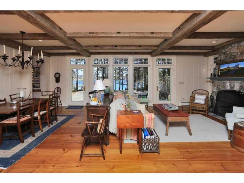 88 Mc Kown Point Road Boothbay Harbor, ME 04575 - Photo 8 of 34 Great Room. Random width pine floors...