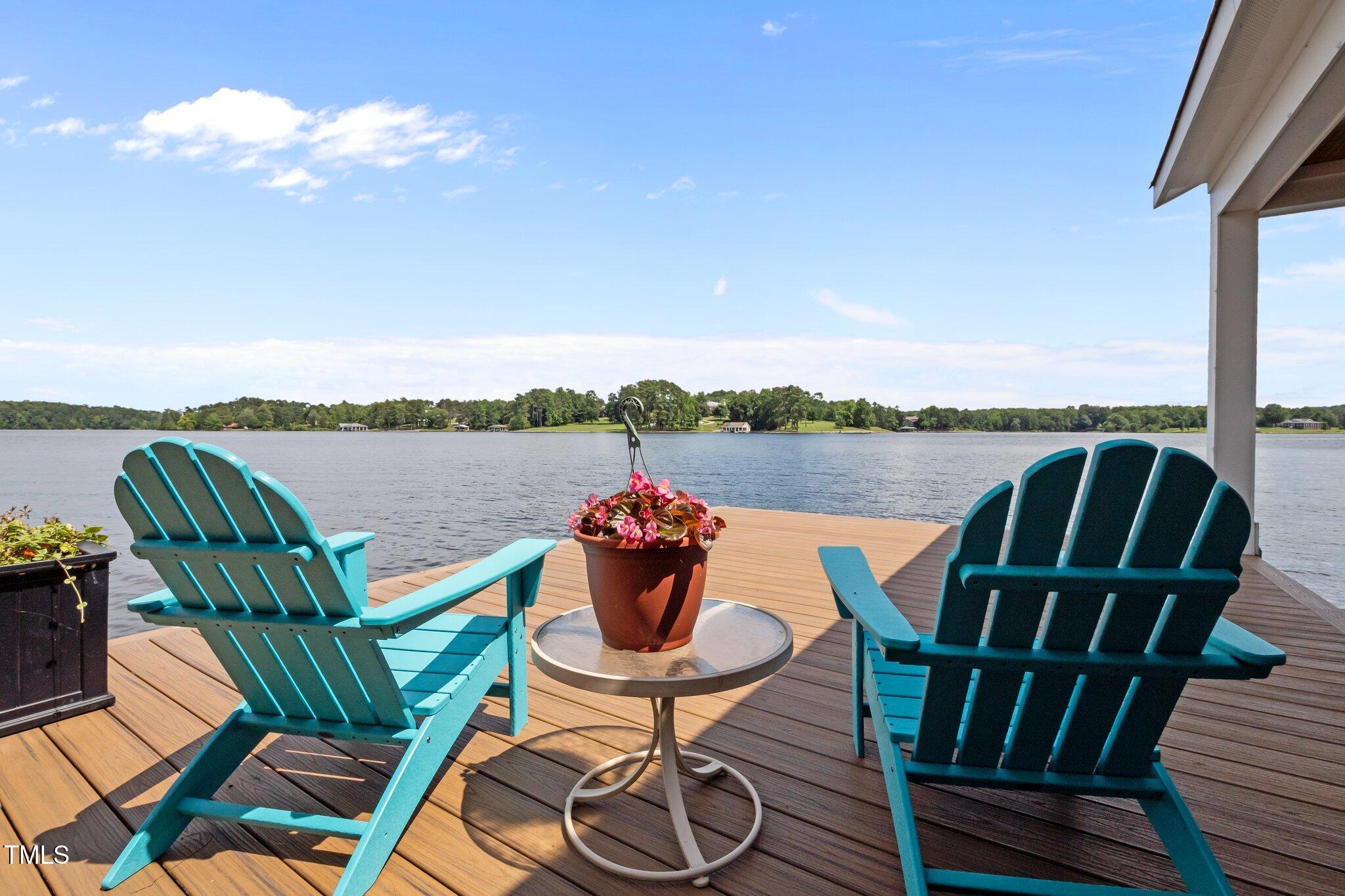 976 Estate Road Semora, NC 27343 - Photo 59 of 69 a balcony with wooden floor outdoor seating and lake view