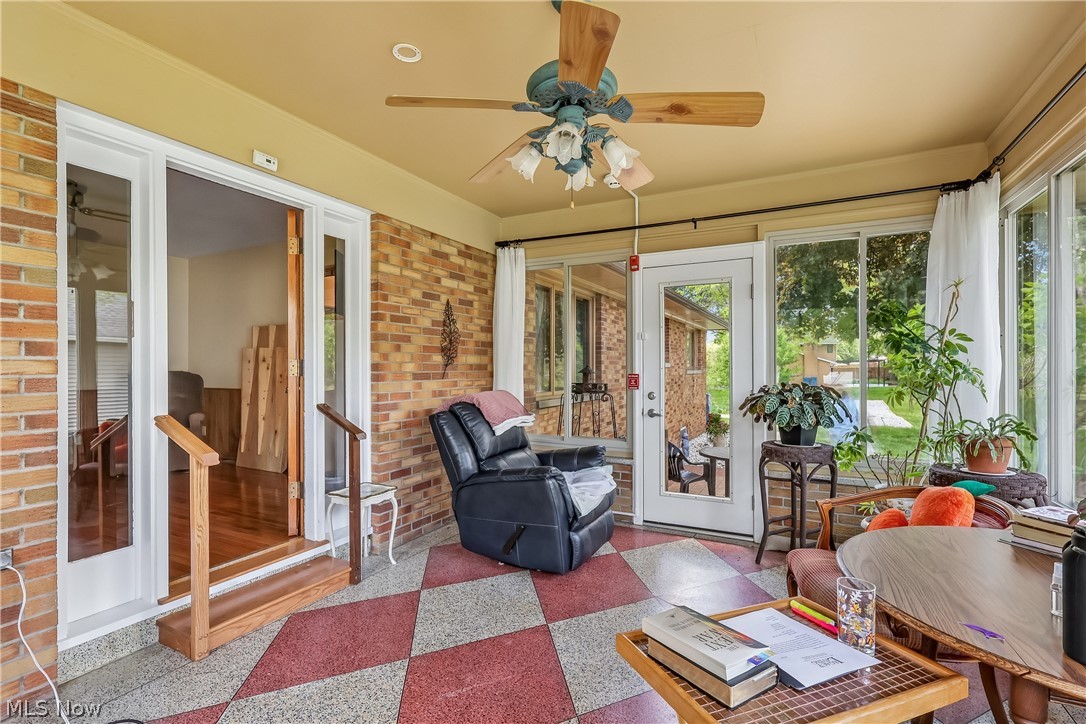 836 Jacoby Road Akron, OH 44333 - Photo 35 of 45 Sun room with ceiling fan / light and plenty of natural light