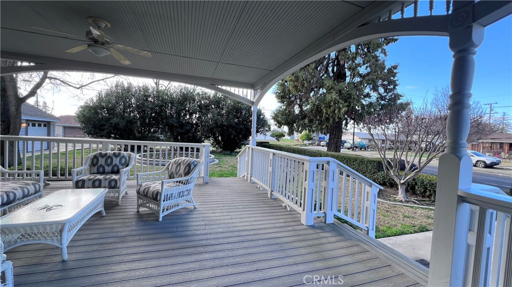 6375 Murphy Avenue Laton, CA 93242 - Photo 28 of 40 a view of deck with furniture and trees