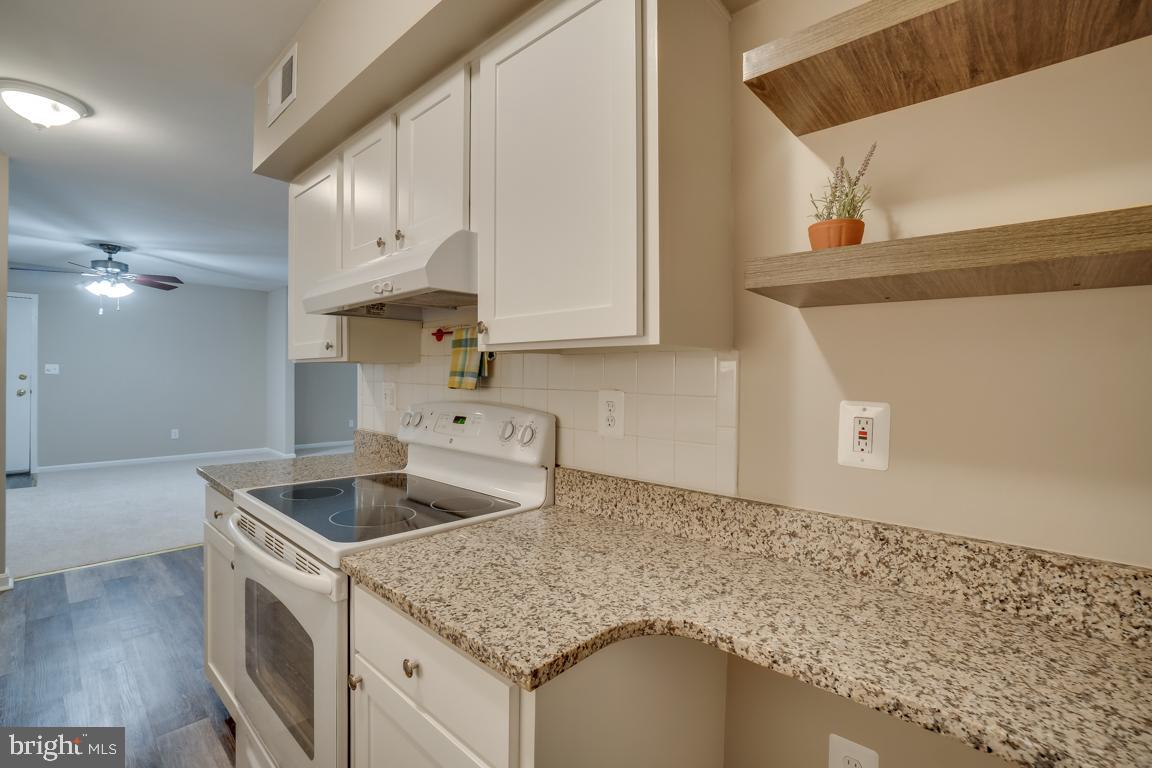 5811 Cambridge Drive, Unit 674 Springfield, VA 22152 - Photo 16 of 37 a kitchen with stainless steel appliances granite countertop a sink stove and cabinets