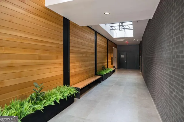 a view of a pathway of a building