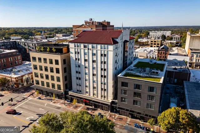 a view of a building with many windows