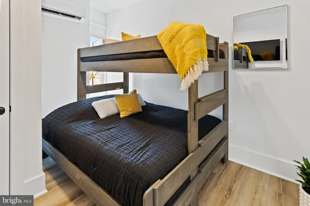 a view of kitchen with wooden floor