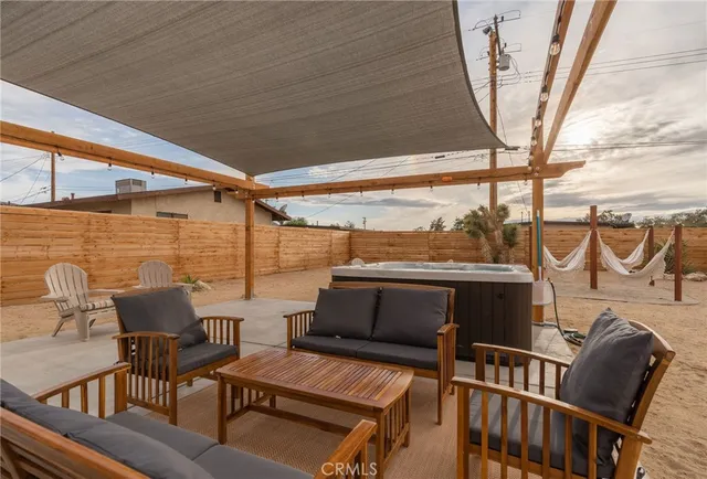 a outdoor space with patio lots of furniture