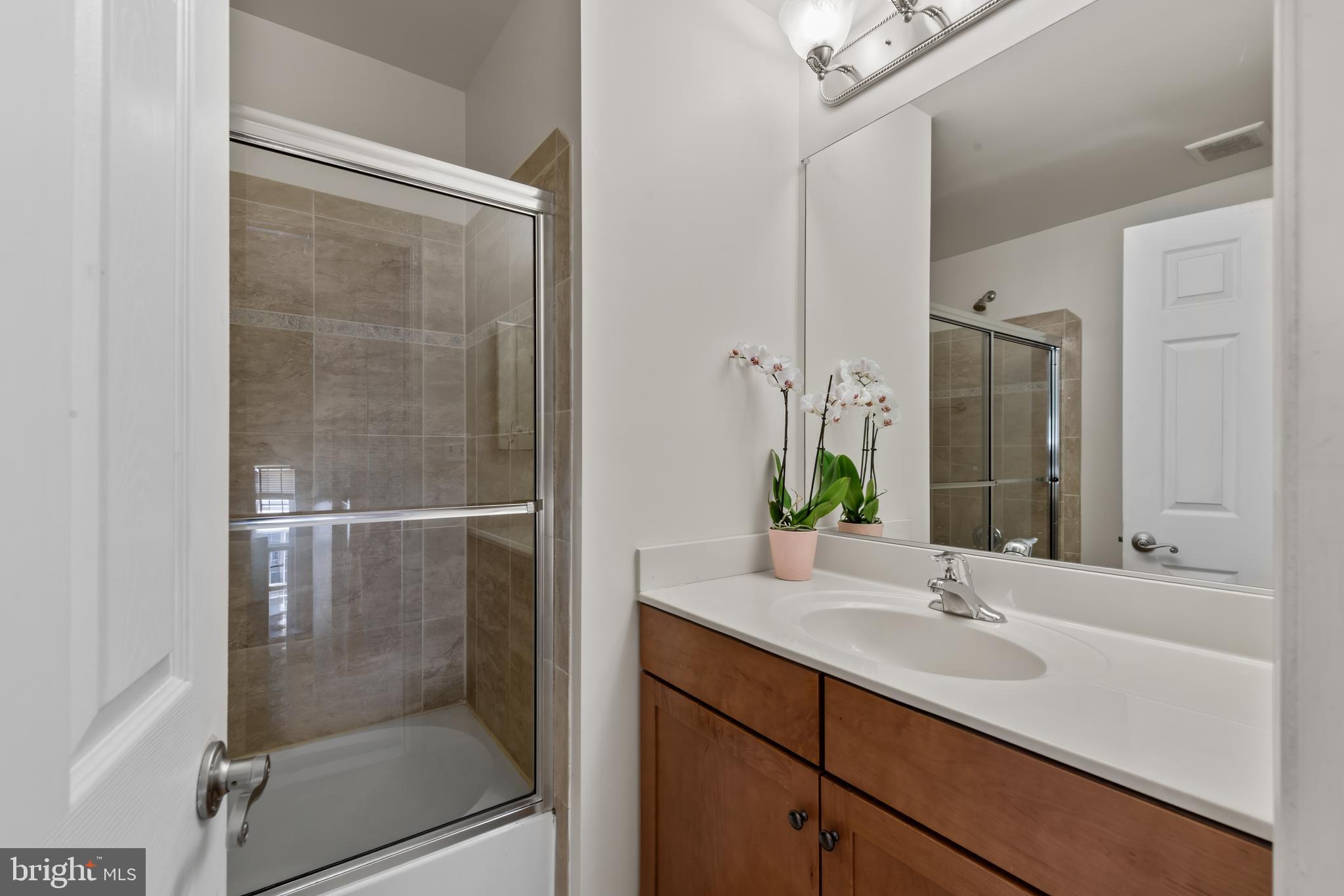 830 Ryan Street Baltimore, MD 21230 - Photo 17 of 24 a bathroom with a shower sink and mirror