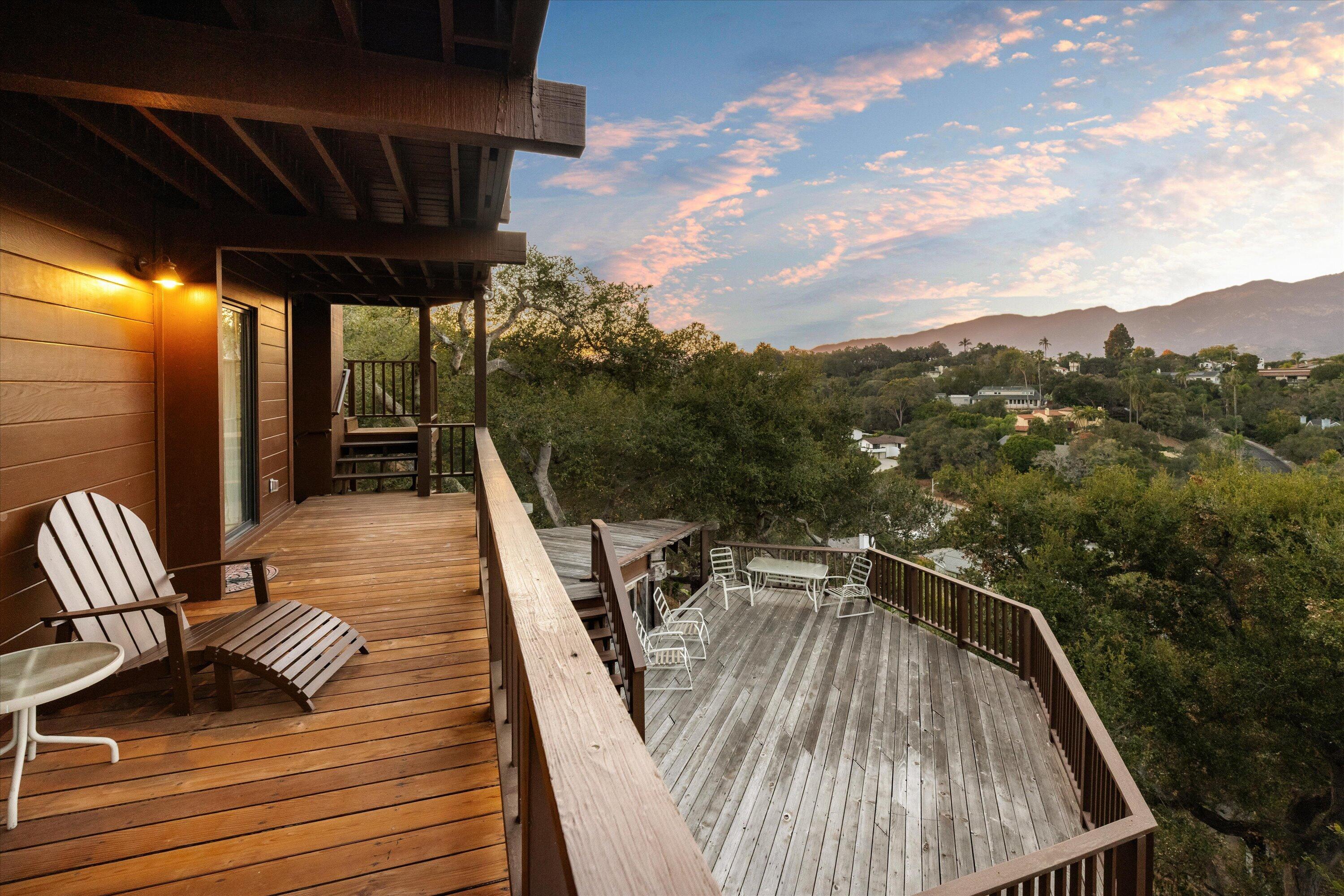 1401 La Cima Road Santa Barbara, CA 93101 - Photo 32 of 56 View Deck off of Bedrooms