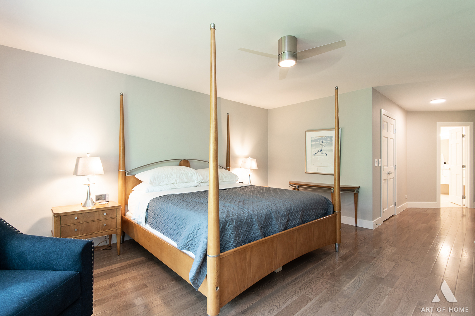 10646 Golf Road Orland Park, IL 60462 - Photo 31 of 55 a bedroom with a bed and wooden floor