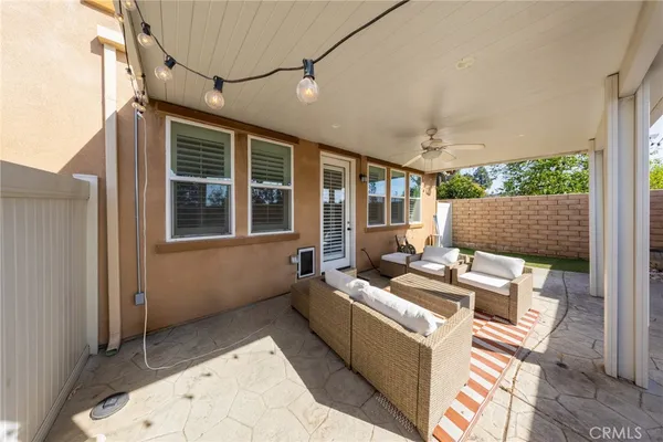 a outdoor space with patio furniture