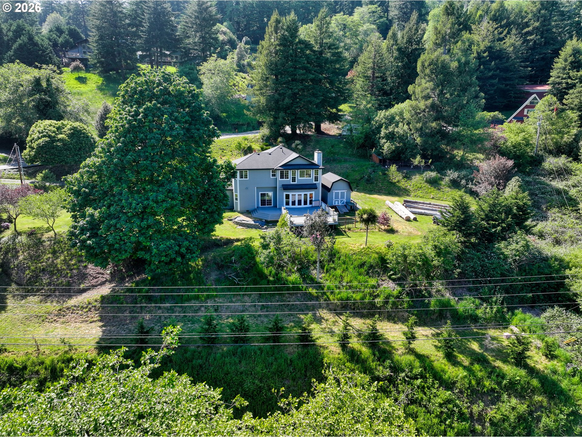 16711 Thompson Road Brookings, OR 97415 - Photo 42 of 45 a view of a garden with plants and large trees