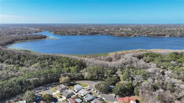 an aerial view of a house
