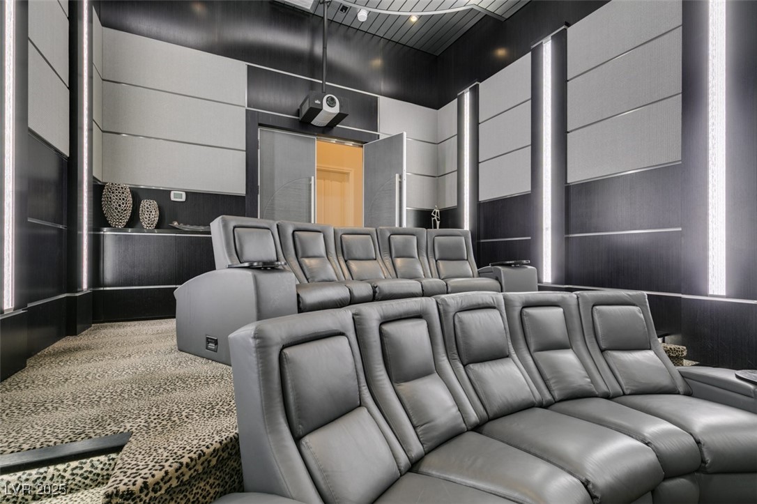 4 Awbrey Court Henderson, NV 89052 - Photo 16 of 72 Home theater room with a high ceiling