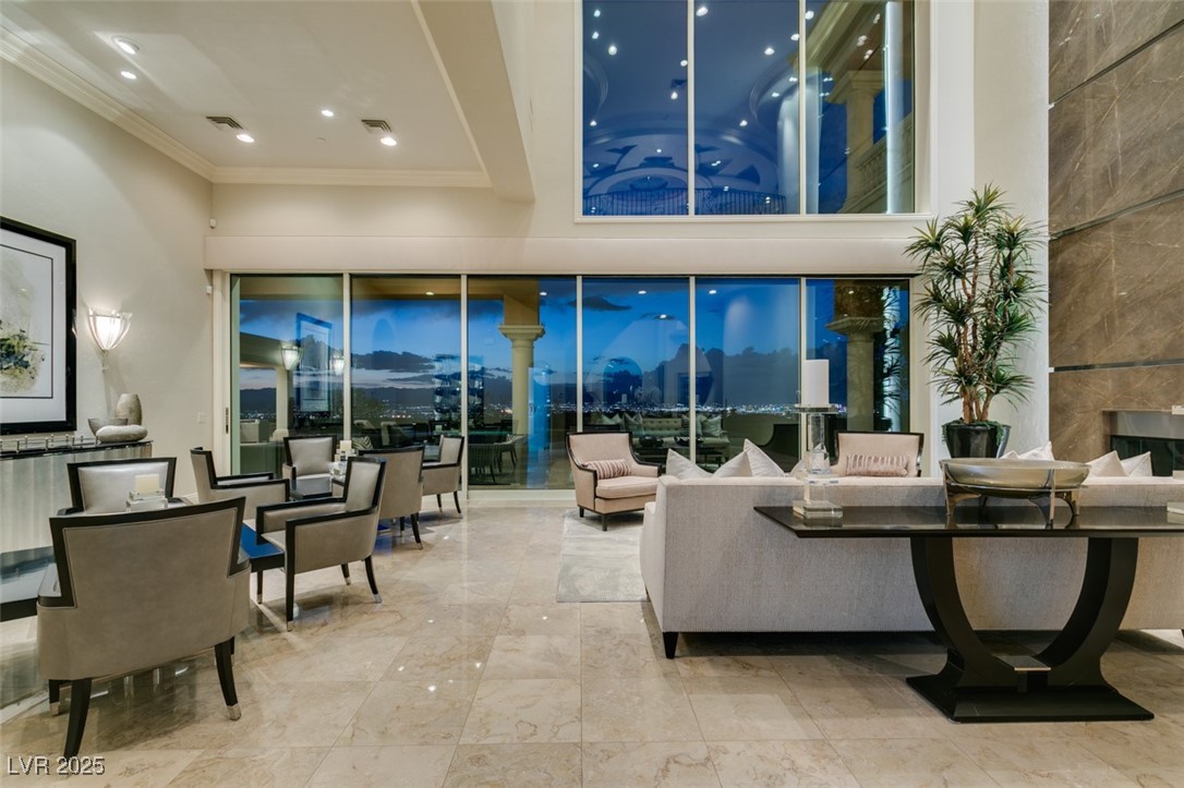4 Awbrey Court Henderson, NV 89052 - Photo 6 of 72 Lobby with ornamental molding and recessed lighting