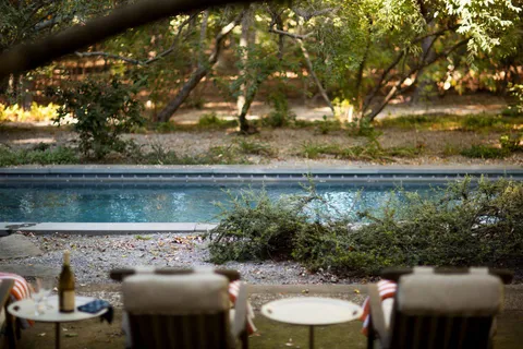 a outdoor space with furniture