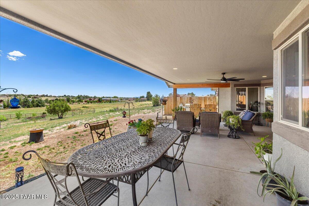 1617 Windmill Way Chino Valley, AZ 86323 - Photo 30 of 42 a view of a terrace with furniture and garden