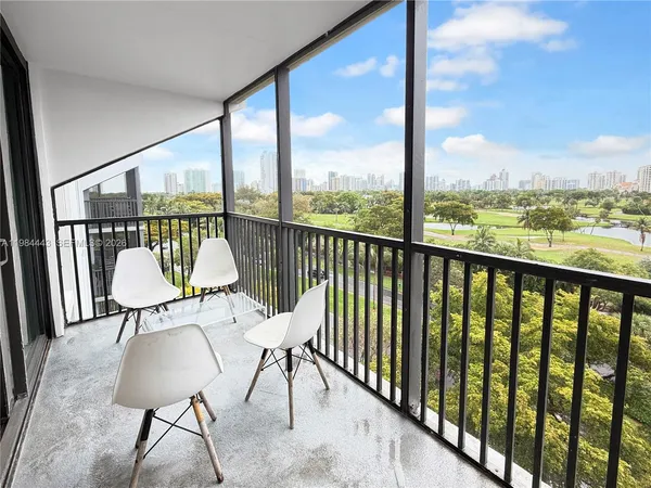 a view of a chairs in balcony