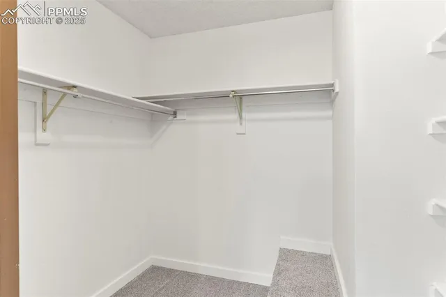 a view of an empty walk in closet