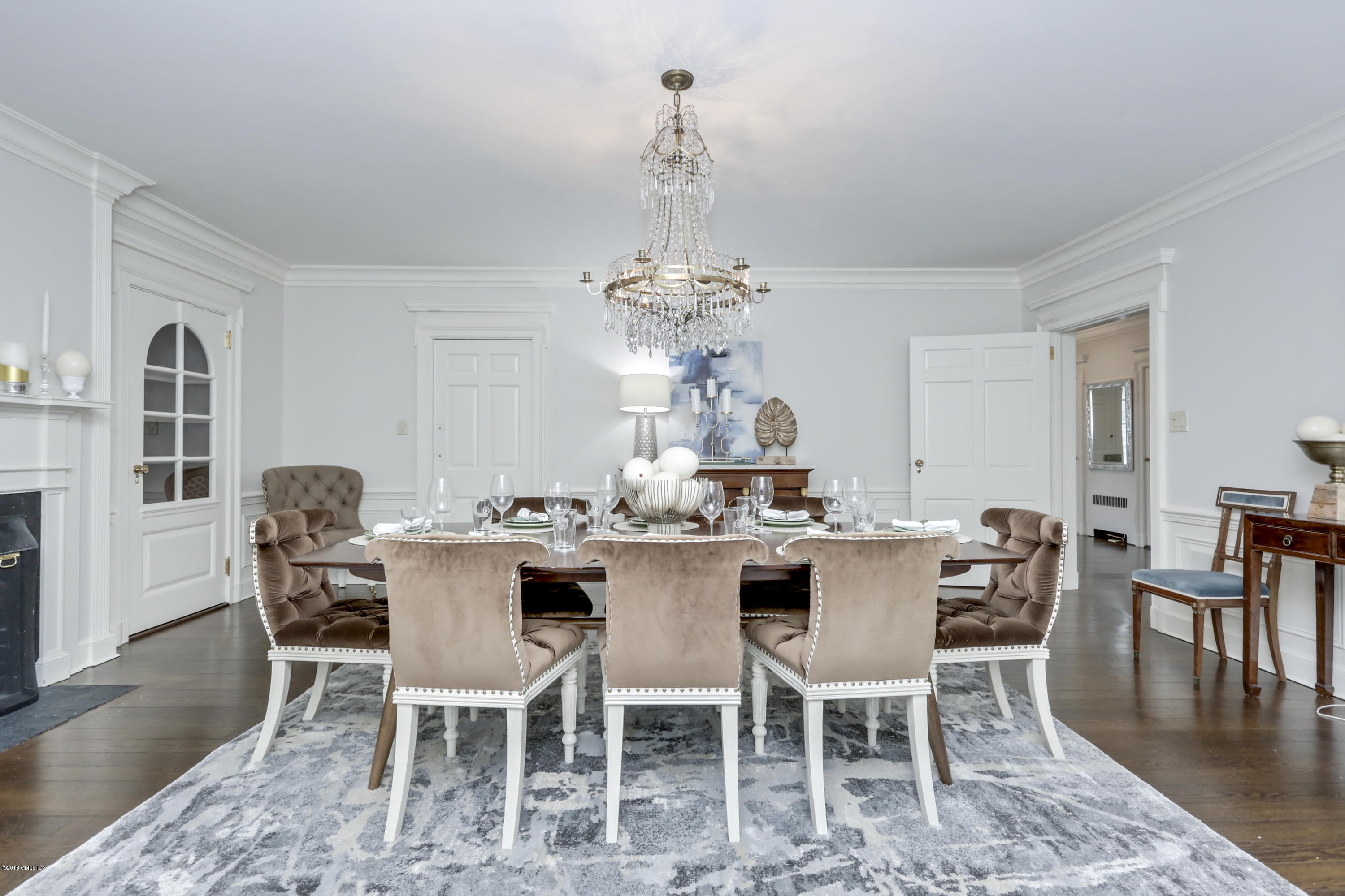 70 Midwood Road Greenwich, CT 06830 - Photo 7 of 26 a view of a dining room with furniture window and wooden floor