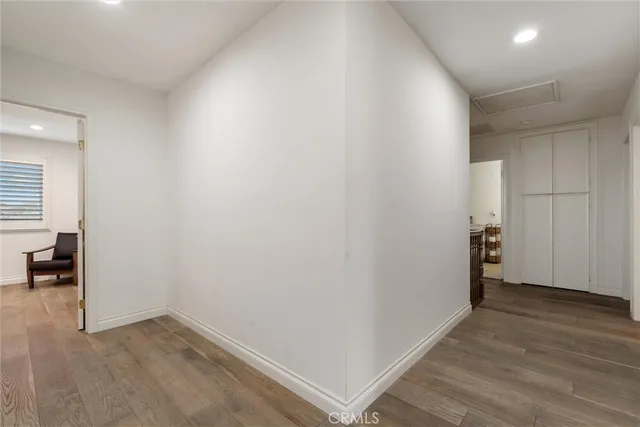 an aerial view of a house with outdoor space