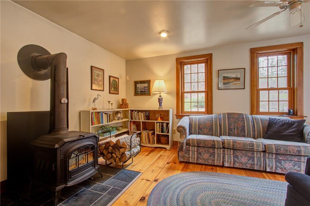 423 North Newcastle Road Newcastle, ME 04553 - Photo 11 of 32 Cozy living room with Vermont...