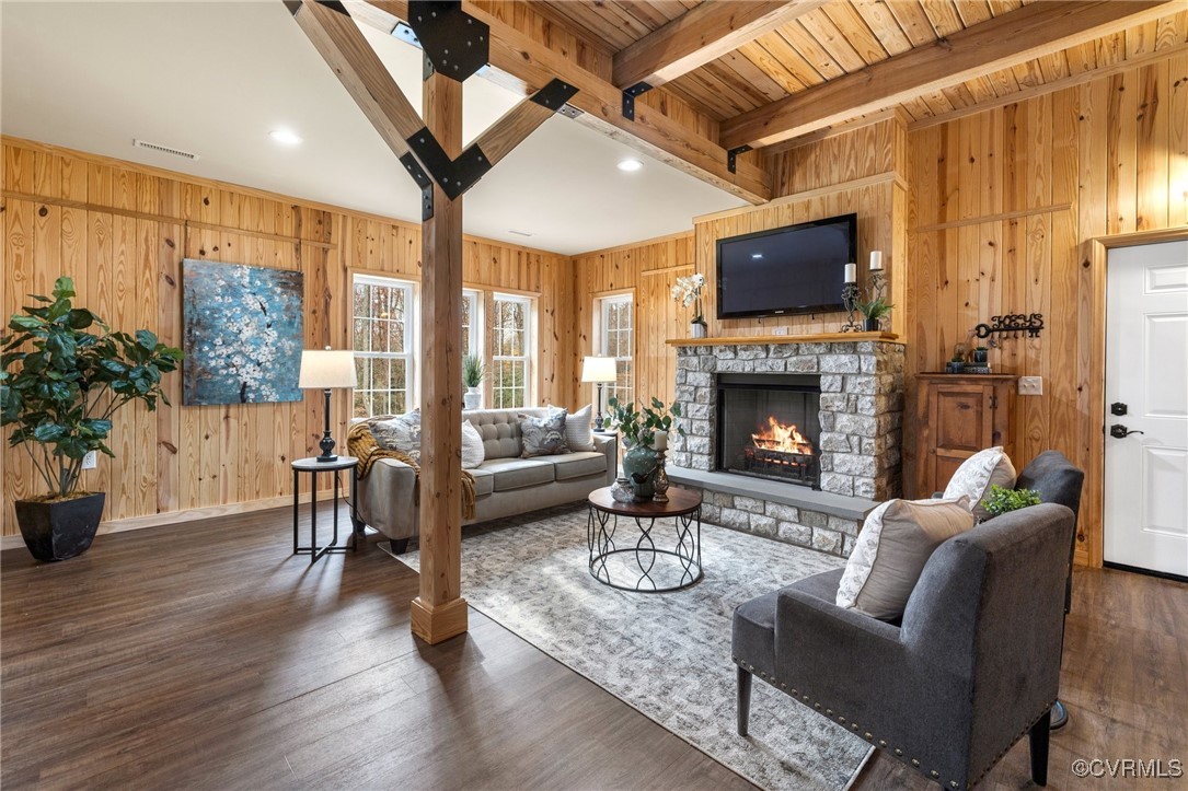 3798 Riddles Bridge Road Goochland, VA 23063 - Photo 5 of 31 a living room with furniture fireplace and a large window