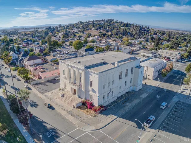 an aerial view of a city