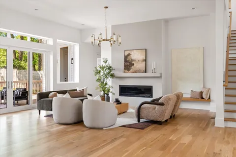 a kitchen with a table and chairs in it