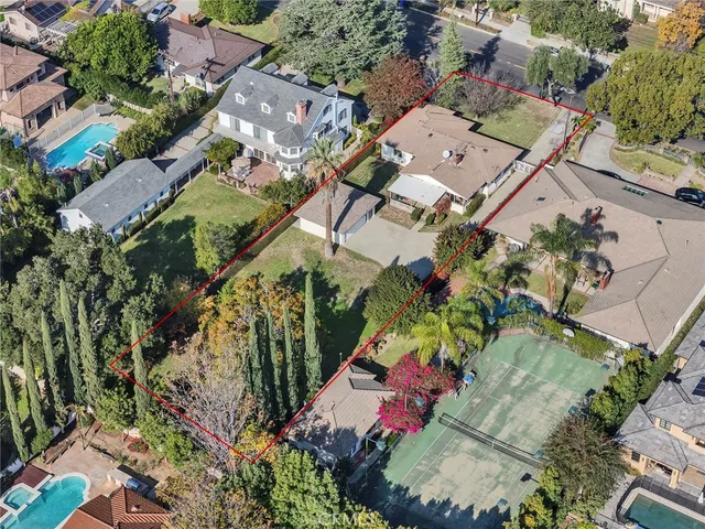 an aerial view of multiple houses