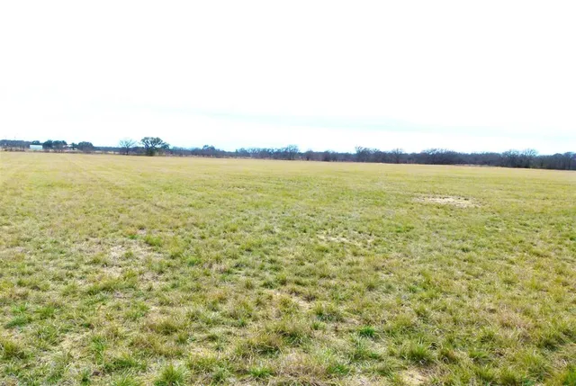 a view of a yard with snow on the road