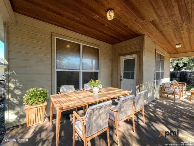 a outdoor space with furniture