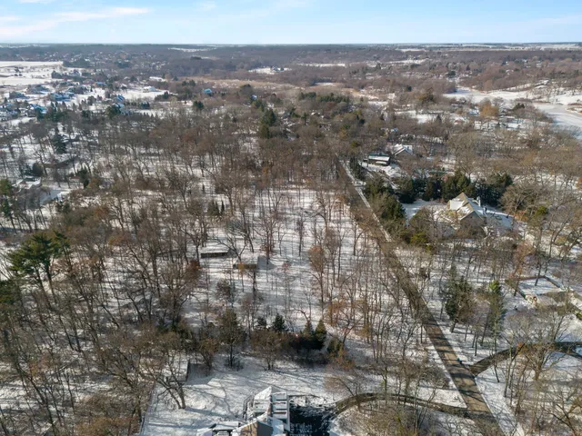 a view of a city with green space