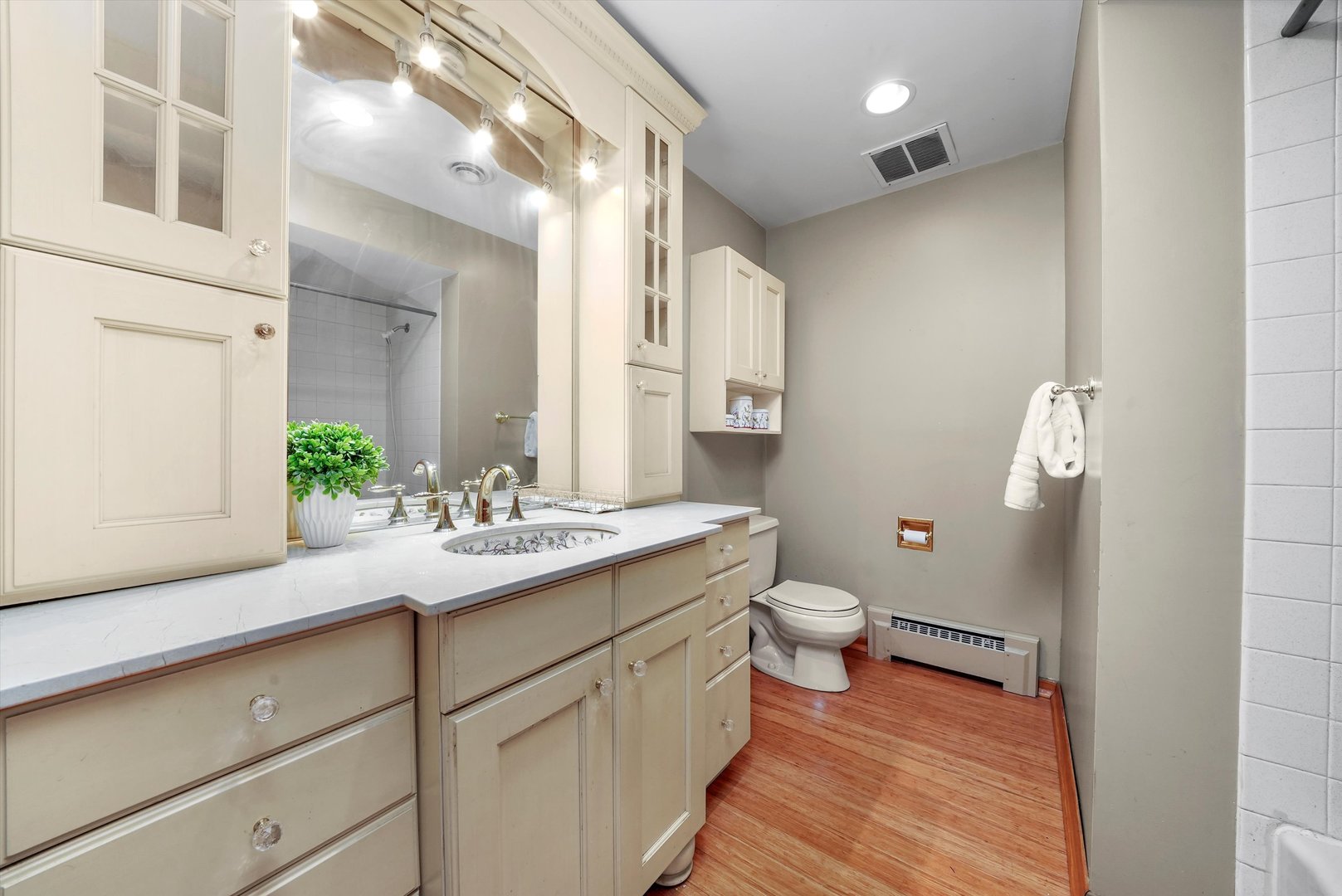 1406 Lincoln Road McHenry, IL 60051 - Photo 18 of 39 a bathroom with a sink and mirror with toilet