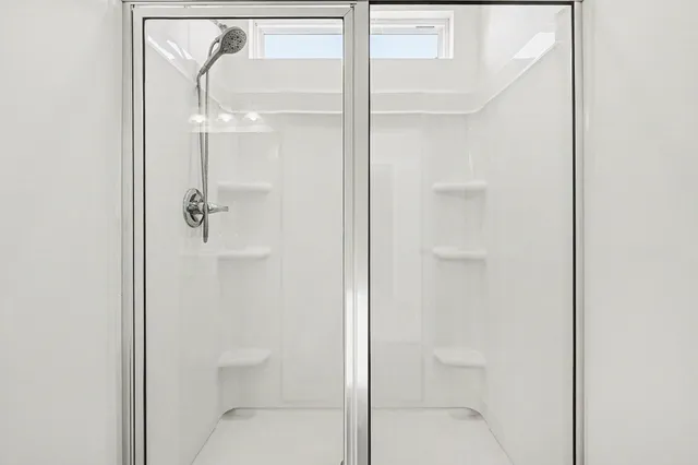 an empty room with closet