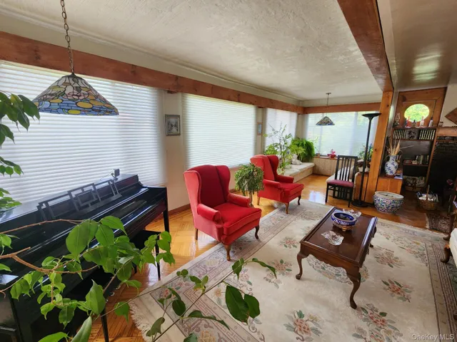 a outdoor living space with furniture