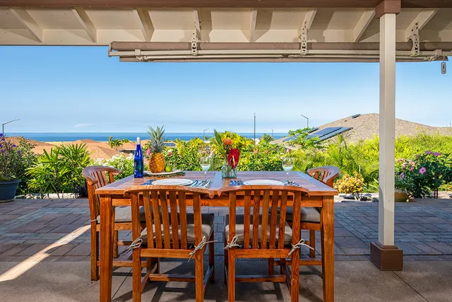 a view of an outdoor seating area