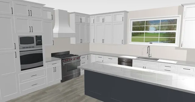 a kitchen with stainless steel appliances white cabinets and a sink
