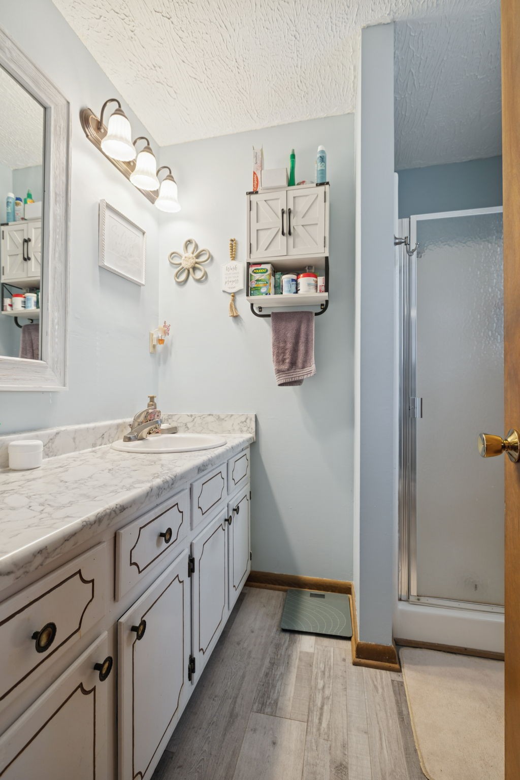535 Gamaliel Road Red Boiling Springs, TN 37150 - Photo 22 of 30 a spacious bathroom with a granite countertop sink and a mirror