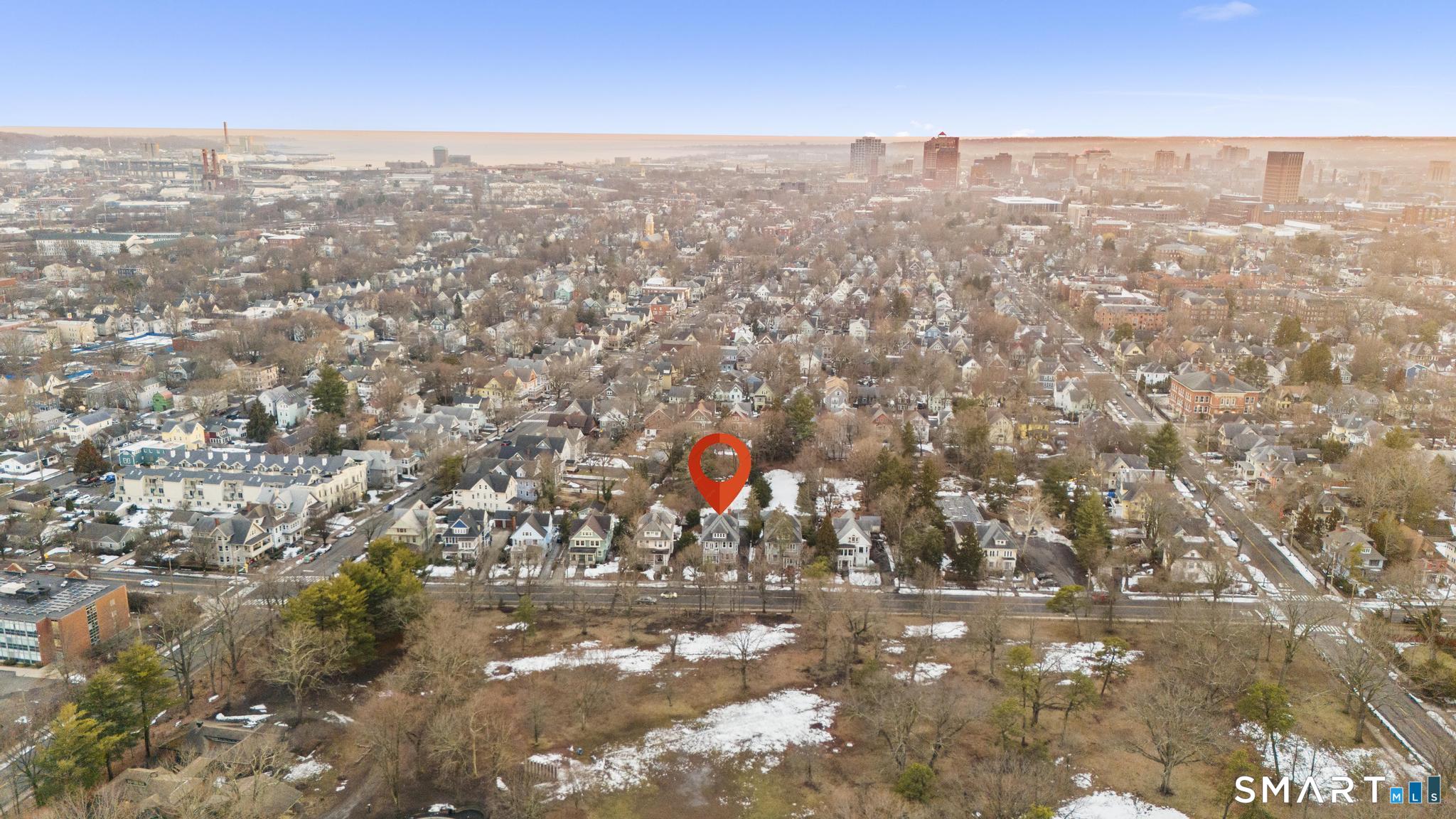 74 Cold Spring Street New Haven, CT 06511 - Photo 38 of 40 an aerial view of house with yard and mountain view in back