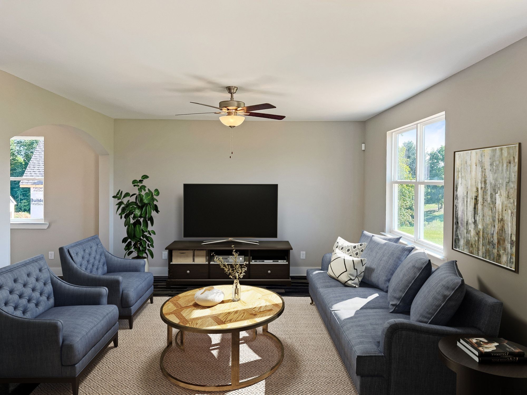 2074 Morgan Court Springfield, TN 37172 - Photo 20 of 20 a living room with furniture a flat screen tv and a large window