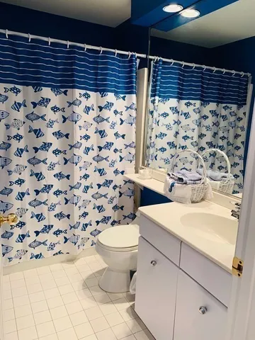 a bathroom with a sink a toilet and a shower